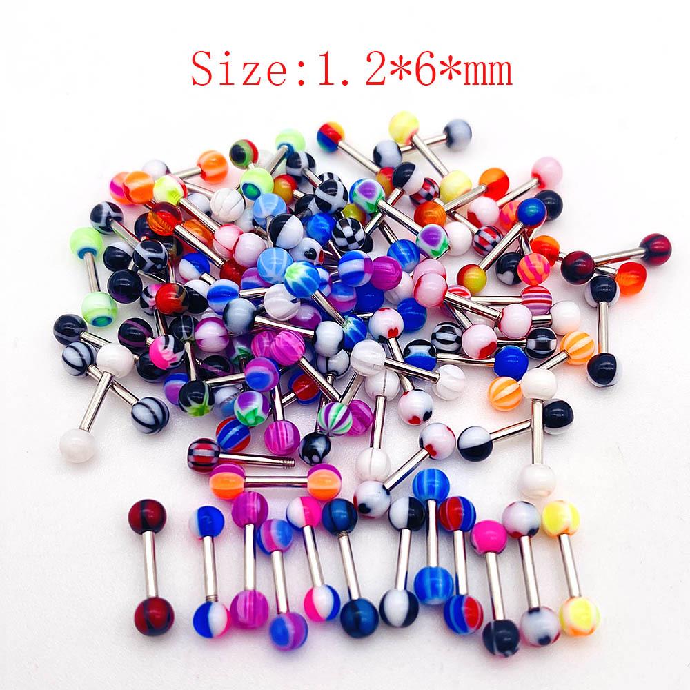 Acrylic Body Piercing Jewelry Set: Tongue, Navel & Nose Piercings