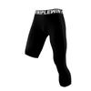 Men Base Layer Running Tight Sports Cropped One Leg Leggings Basketball Football Soccer Fitness Exercise 3/4 Pants S M L XL 2XL