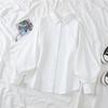 The White Balloon Sleeve Shirt Women's Design Sense Is Niche Loose Long-sleeved Lapel Top with a Slim Temperament