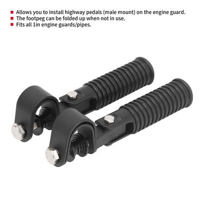A51K-Engine Guard Footpegs Motorbike Parts Foot Pegs 1Pair Of Motorcycle Foot Pegs Clamp Footrest Mount For 1In Engine Guard