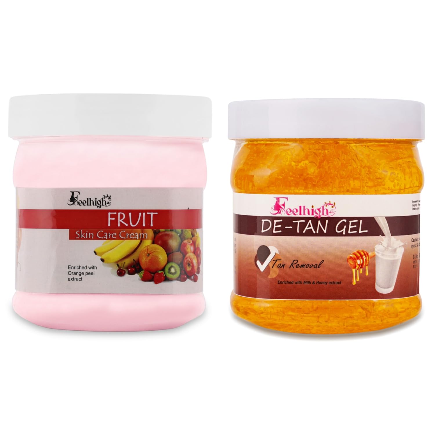 Feelhigh Face And Body Fruit Cream 500gm And Face Gel 500gm- Skin care Products- Facial product - All Skin type of usage (Fruit Cream And De tan Ge
