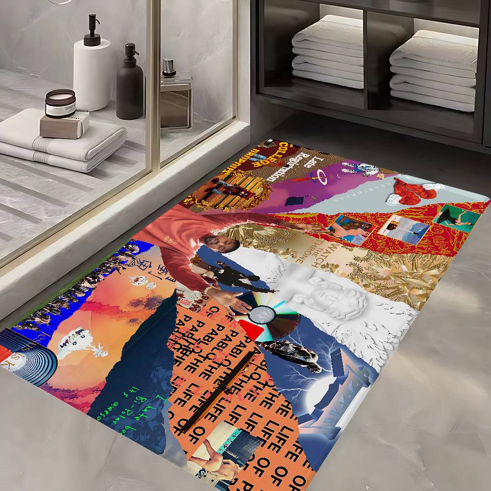 Kanye West Anmie Bathroom Mat Non-Slip Laundry Room Mat Laundry Decor Balcony Child Living Room Toilet Rug