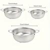 All Purpose Stainless Steel Fine Mesh Strainer Net Baskets with Handles Resting Base Colander Set Kitchen Supplies