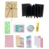 Mini Leather Paper Photo Album With Accordion Design 34 Foldable Pages And Elastic Tie For Secure Photo Storage