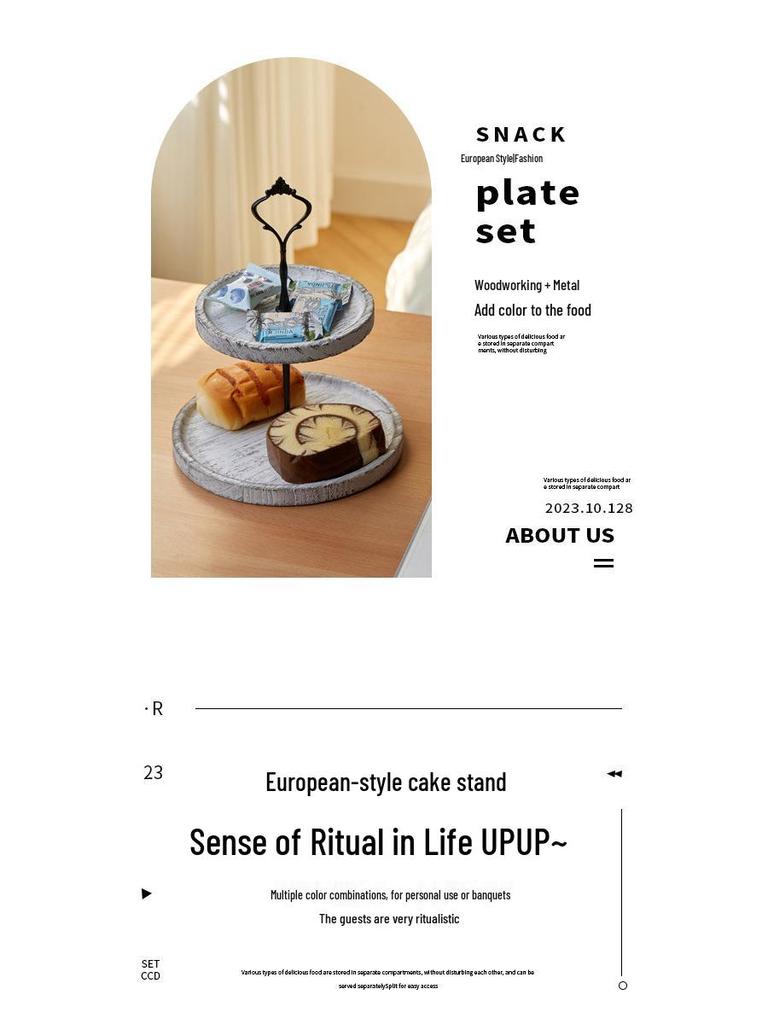 Creative European Double Layer Wooden Dessert Stand: Forest Style Cake and Treat Display Tray