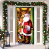 Santa Claus Christmas Hanging Cloth Fluorescent New Year Decoration  Entrance and Room