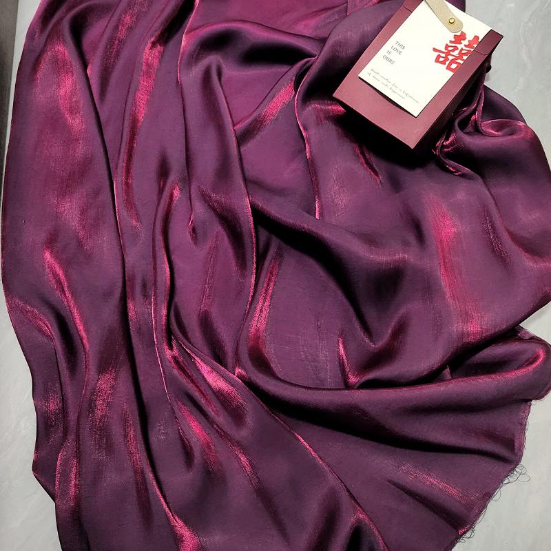 1M Glossy Silk Gradient Fabric Polyester Holographic Gradient Shiny Fabric For Diy Sewing Hanfu Dress Tablecloth Background