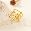 Minimalist Multi-Layer Geometric  Rings For Women Gold Color Stainless Steel Adjustable Ring Wedding Christmas Jewelry Gift