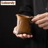 111ml Chinese Coarse Pottery Tea Pitcher Handmade Sauce Glazed Cha Hai Household Justice Cup Dahongpao Chinese Tea Set Equipment