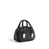 The Leather Steamed Bun Bag with A High-end Locking Bowling Bag and A Retro Single-shoulder Crossbody Mini Handbag