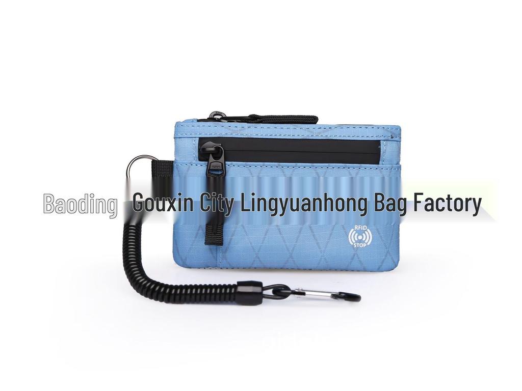 RFID Coin Purse and Anti-theft Card Holder Mini Travel Wallet with Keychain