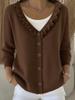 European Autumn/Winter Ribbed Knit V-Neck Cardigan Sweater for Women