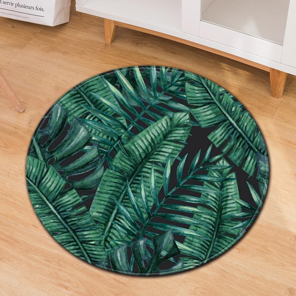 Grünes Blatt Pflanze Wohnzimmer Bereichsteppich Kaktus Druck Rund Schlafzimmer Teppich Stuhlmatte Kinder Spielteppich Memory Schaum Badematte Fußmatte