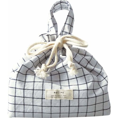 Elle Commune Recipe Lunch Sack, Graph Check, White