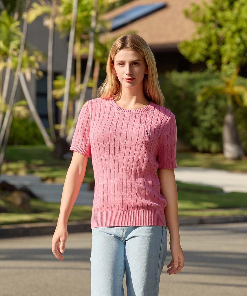 USPOLOASSN Linen Blended Round Knit_Pink