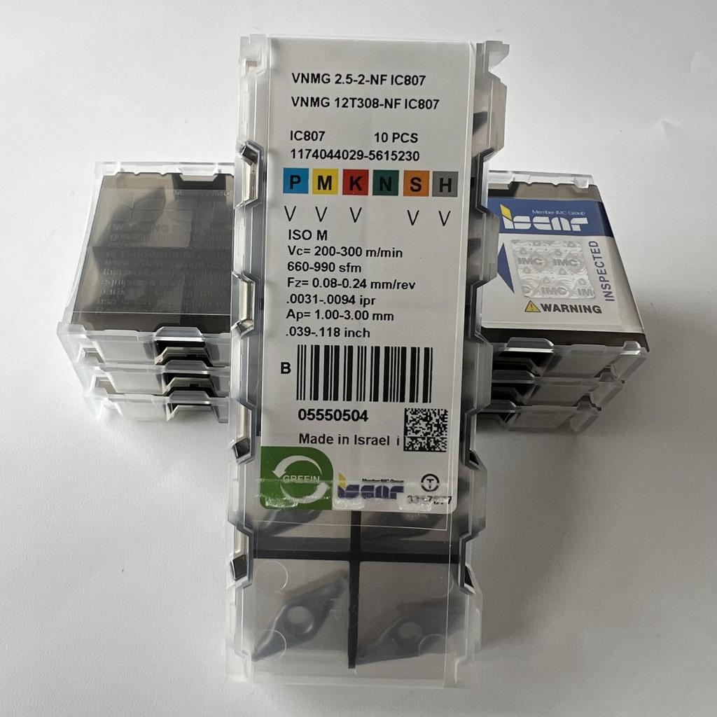 ISCAR / VNMG12T308-NF IC807 / Industrial indexable carbide inserts 10 Pcs