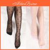 Sexy Womens Fake Stockings Vintage Bowknot Print Thin Mesh Pantyhose