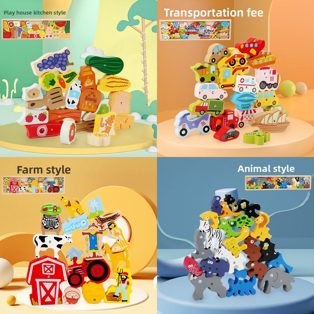 Wooden Childrens Traffic Animal Puzzle Educational Toy For Early Learning Development