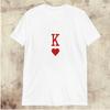Queen of Hearts Playing Card T-shirt K Q Red Poker Card T Shirt Playing Card Cotton Tees Sustainable Unisex Classic Couple Gift