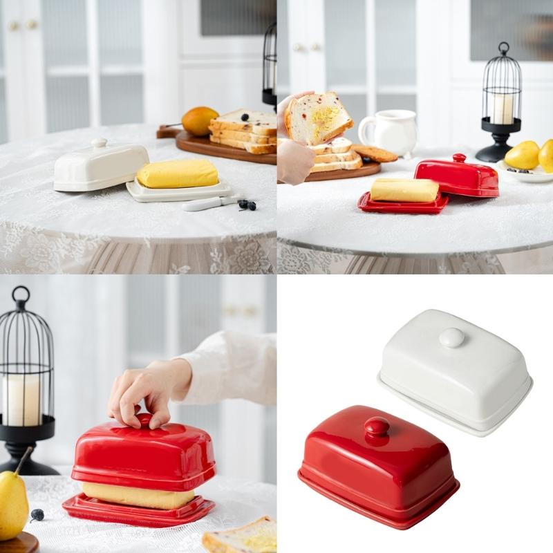 Modern Ceramic Butter Storage Box Dishwasher Safe Easy Cleaning Surfaces Ceramic Texture Perfect for Home Dining Table