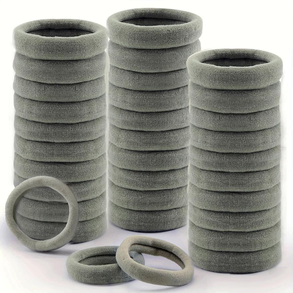 50 Thick Non-Damaging Hair Elastics for Women - High Elasticity Towel Ring Hair Accessories