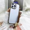 For iPhone 16 Pro Case Skin-Touch TPU+PC Clear Phone Back Cover with Wrist Strap
