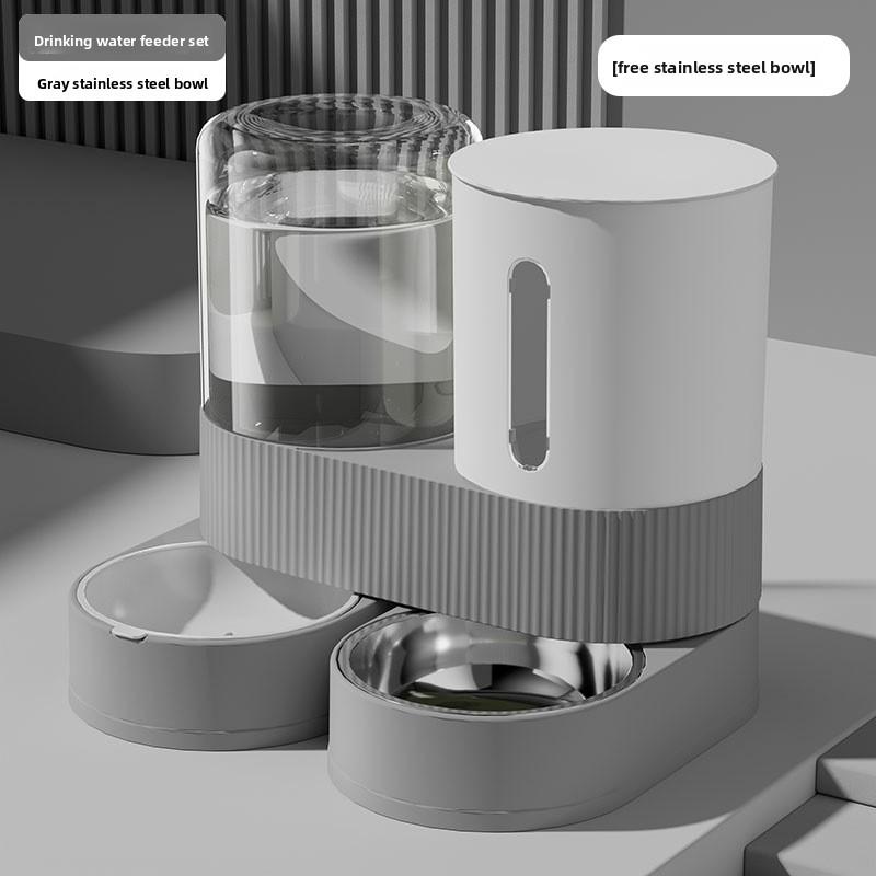 Pet Integrated Automatic Water and Food Feeder and Water Dispenser, Large Capacity, Dry and Wet Separation, Cat Bowl and Dog Bowl, Pet Supplies