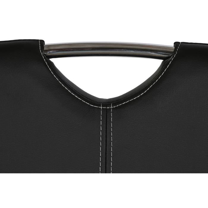 Chaise de salle à manger - Noir - Métal - Polyuréthane