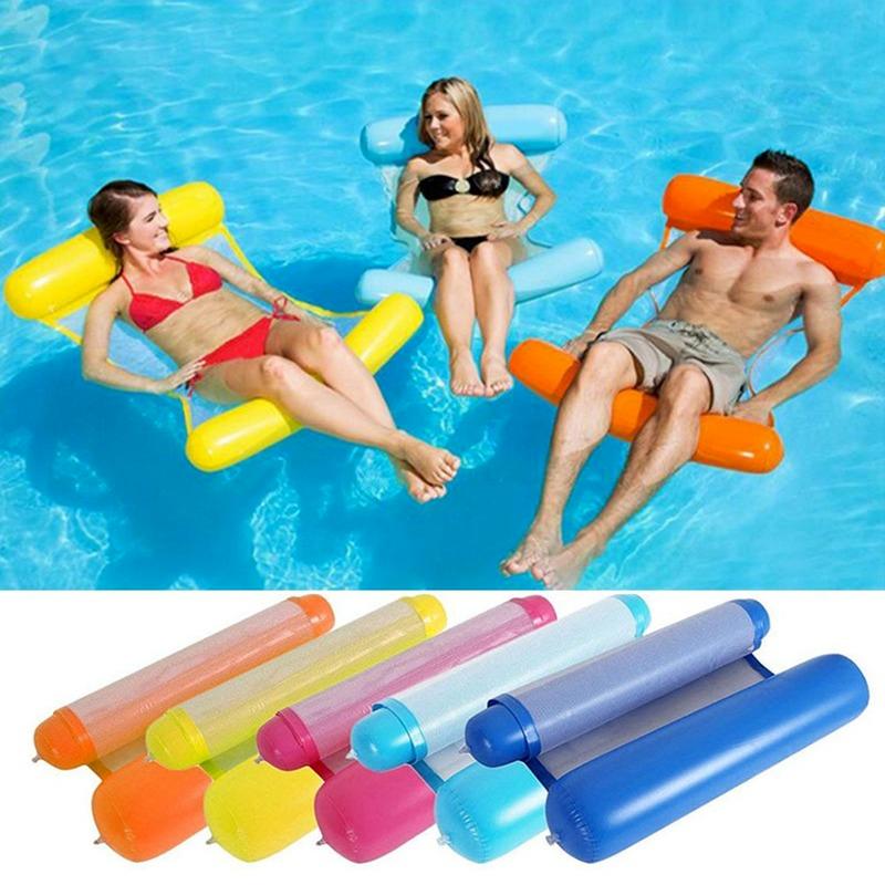 Water Inflatable Hammock Backrest Floating Drainage Upper Deck Chair Pool Party Floating Chair Sofa Floating Bed Foldable Summer