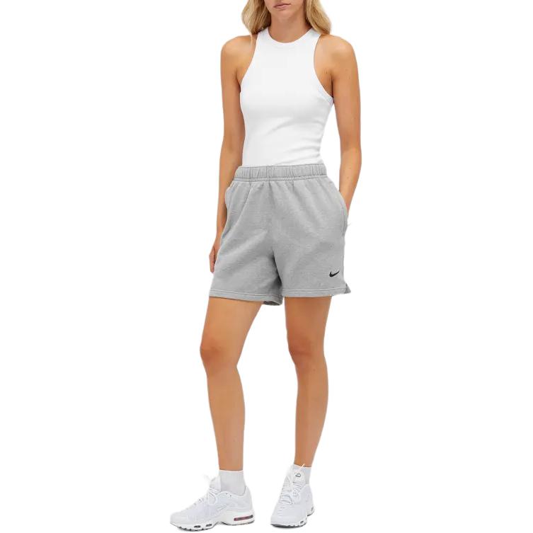 Nike Solid Logo Elastic Waist Five-Point Casual Shorts Unisex shorts Gray FQ0408-063