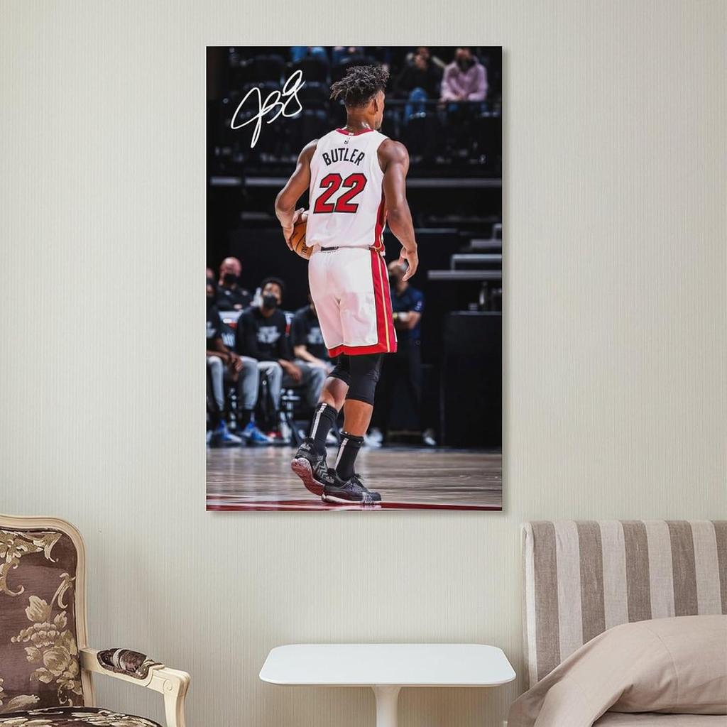 LINYISHU Jimmy Butler Poster Basketball Signature Wall Art Canvas Print Poster HD Home Decoration Painting ID82814; Unframe; 16x24inch(40x60cm)