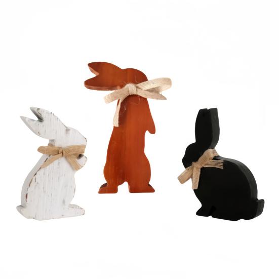 1 Set Easter Rabbit Table Sign Farmhouse Rustic Bunny Decoration Home Office Spring Easter Holiday Party Table Centerpiece Ornament