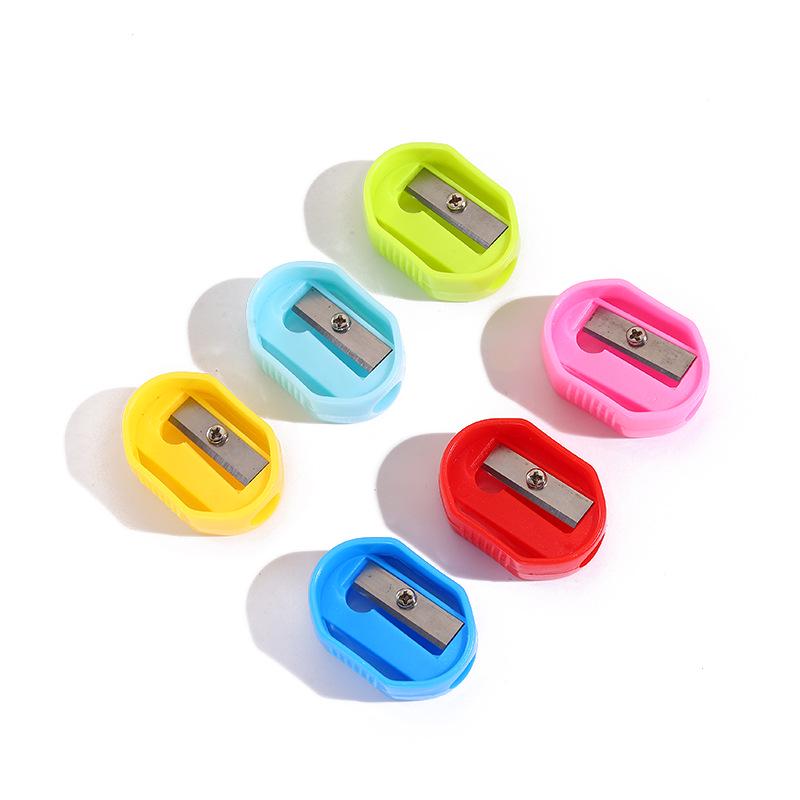 Macaron Color Oval Candy Pencil Sharpener - Mini Portable Kids Sharpener Bright Yellow Sharpener Image 3