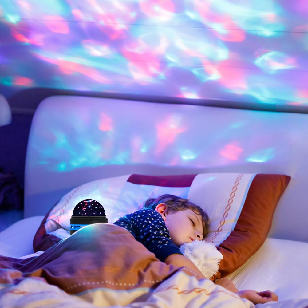 Star Night Light Projector for Kids 360 Degree Rotation LED Projection Lamp USB Colorful Gypsophila