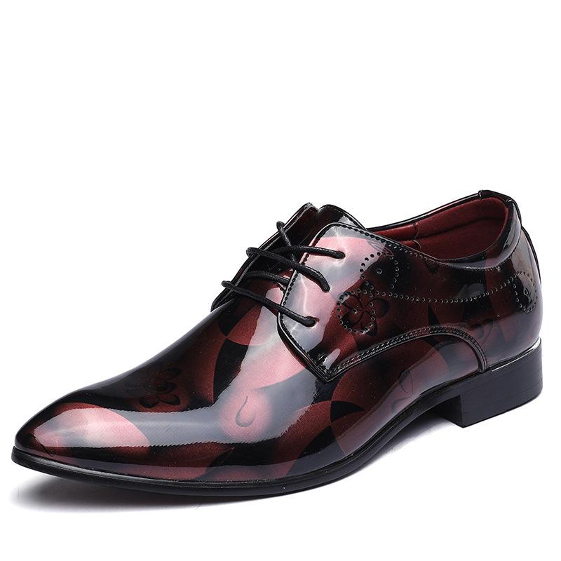 Classic Sumptuous Vintage Youthful Outdoor Fashionable Large Size Men's Shoes Shiny Casual Leather Shoes Lace-up Shoes Comfortable Shoes