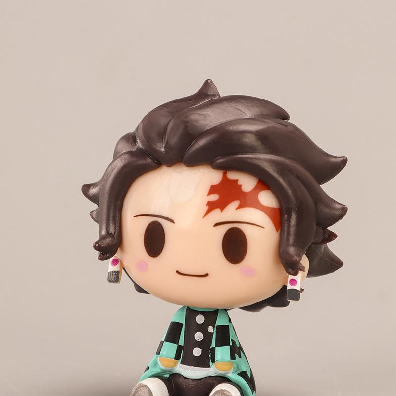 4Pcs/Set Demon Slayer Kamado Tanjirou Nezuko Figure Toys Q Version Kimetsu No Yaiba Agatsuma Zenitsu Action Figurine Model Dolls