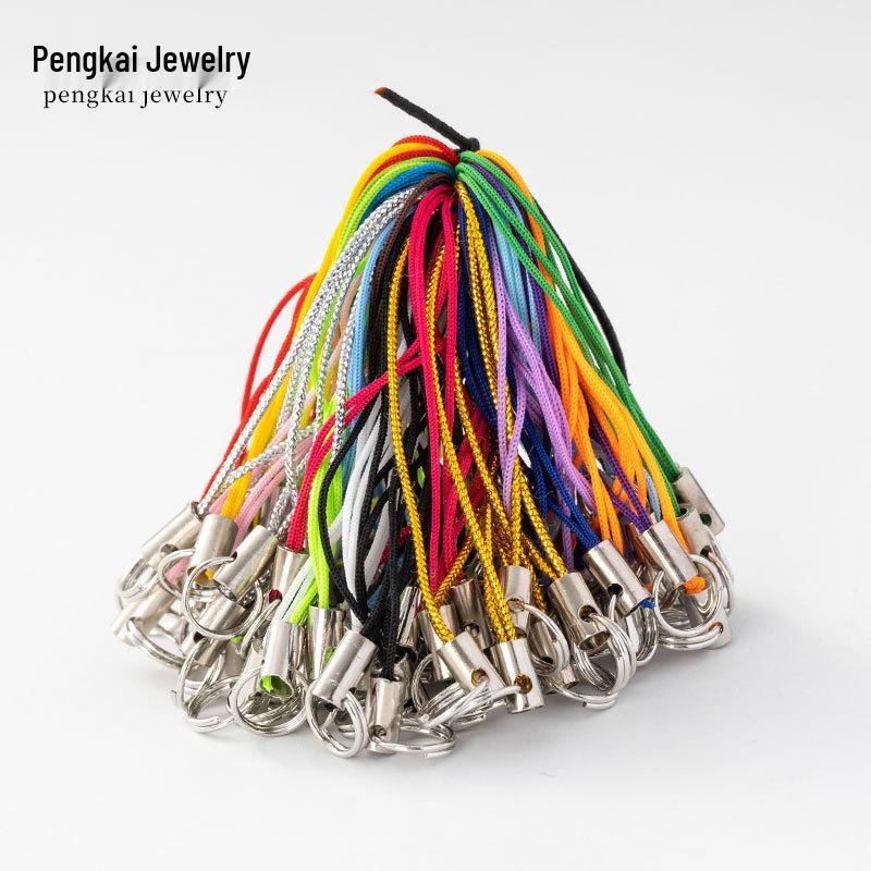 100 Colorful Double Loop Mobile Phone Lanyards - Doll Polyester Pendant Ropes for DIY Jewelry and Handmade Projects