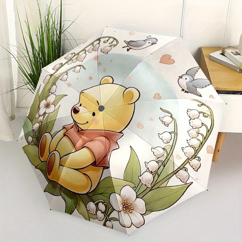

1pc Adorable Winnie Automatic Opening and Closing Umbrella, Lightweight 3-Fold, With Cute Cartoon Characters, Suitable for Home, Outdoor and