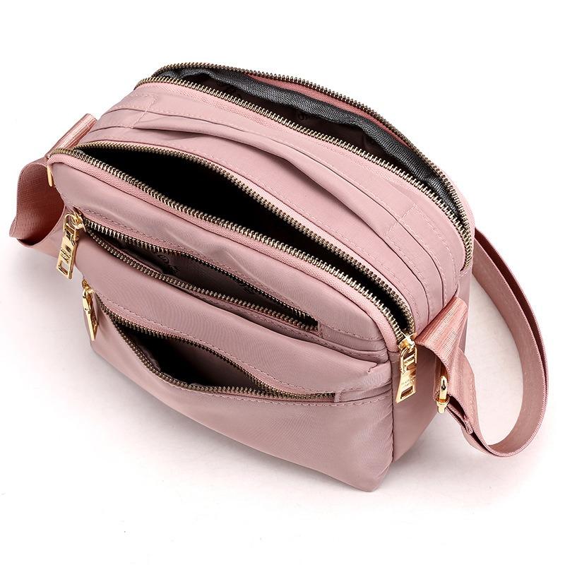 Women's Bag Single Shoulder Crossbody Small Bag New Multi-zipper Anti-splashing Nylon Double Shoulder Women's Square Bag