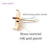 14K Gold Plated Combinable Round Stud Earring S925 Sterling Silver Needle Mesh Earrings Setting DIY Jewelry Making Findings