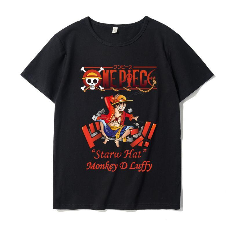 ONE PIECE T-shirt Aslo Luffy Sauron Short Sleeve Male Anime Cartoon Ins Loose Japanese Printed T-Shirt Y2K