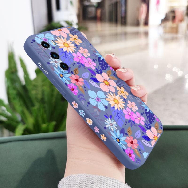 Showy Flowers Phone Case For Huawei P40 P50 P30 P20 Pro Lite Nova 5t Y7A Mate 40 30 20 Pro Lite Liquid Silicone Cover