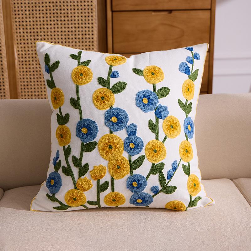 Embroidered Towel Cushion Pillow, Dropshipping, Ins-style Sofa Pillow, Home Bedside Cushion