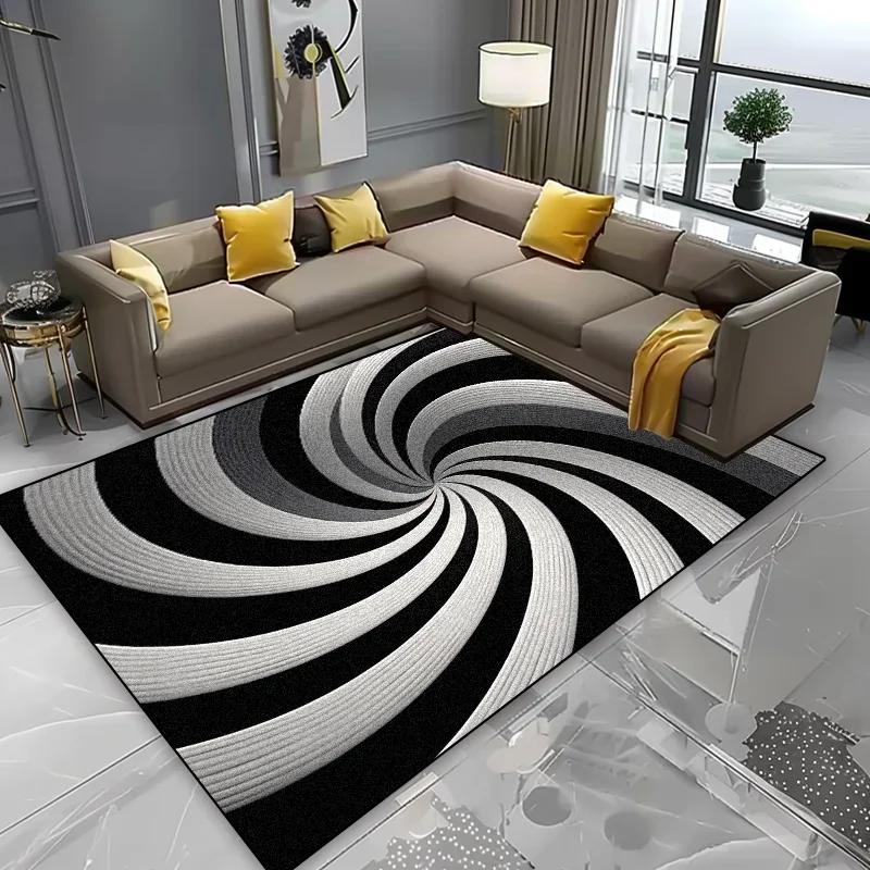 Nordic Geometric Abstraction Living Room Carpets Bedroom Plush Decoration Home Large Area Rugs Cloakroom Washable Mat for Floor