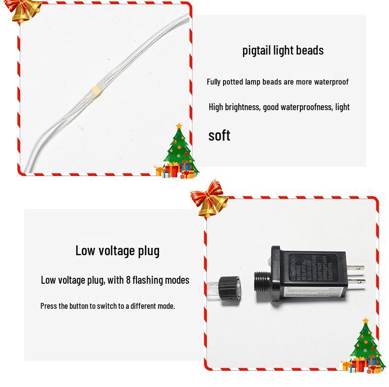 LED Santa Climbing Ladder Christmas Tree String Lights