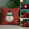 Christmas Red Santa Snowman Pillow Case Sofa Living Room Bedroom Double-Sided Printing Square Cushion Nap Time Cushion Cover