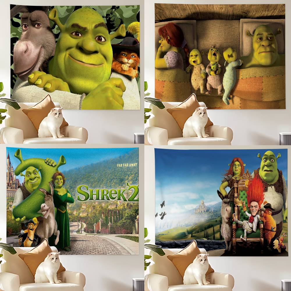 Funny Movie Sshrek Tapestry Wall Hanging Tapestry Art Deco Blanket Curtain Hanging At Home Bedroom Living Room Decor