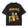 Manga Invincible Grafik T-Shirt Harajuku Street T-Shirt Gewaschenes Oversize T-Shirt Herren Damen Kleidung Kurzarm Baumwolle T-Shirts
