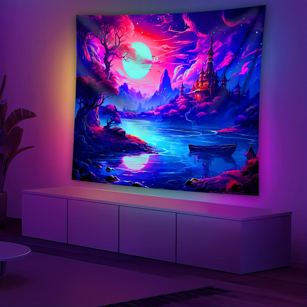 Fantasy Castle Tapestry Game Room Decor Bedroom Feature Wall Theme Living Room Wall Hanging Room Decor