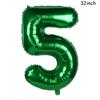 32/40inch Dark Green number balloons Foil Balloon Jungle Safari Birthday Balloon Party Baloon 0 1 2 3 4 5 6 7 8 9 globos Balls
